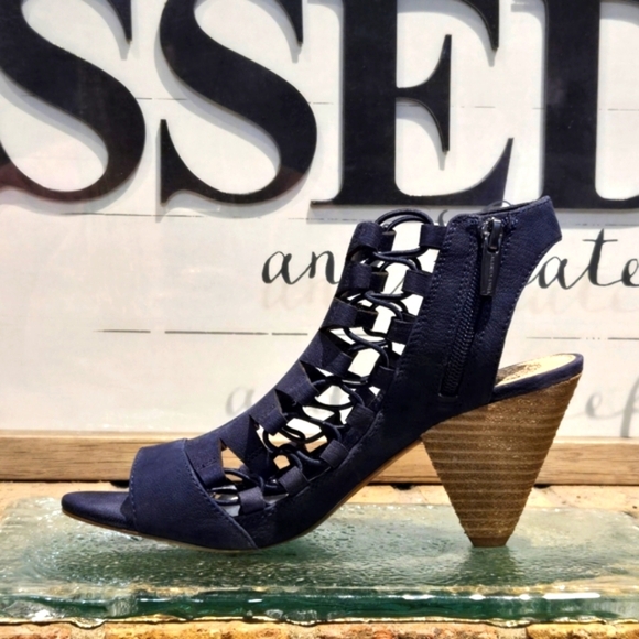 Vince Camuto Eliaz Blue Cutout Gladiator Dress Sandals Wmns Sz 7.5 - Picture 5 of 8